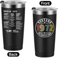 thumbnail image 2 of 50th Birthday Gifts for Men Women Friends, Tumbler 20 oz Stainless Steel Vacuum Insulated Tumblers, Double Sided Printed Birthday Thermos cup, Back in 1972 Old Time Information - Black, 2 of 5