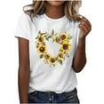 thumbnail image 2 of DPTALR Women's Fashion Floral Print Round Neck Short Sleeve T-Shirt,Multicolor,Size XXXL,Women's Plus ,Young Adult Tops, 2 of 5