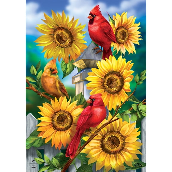 Briarwood Lane Summer Garden Flag 12x18 For Outdoor Cardinals and Sunflowers For Summer Garden Flag Flags For Outside