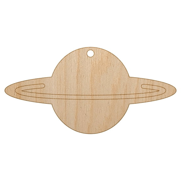 Saturn Planet Symbol Wood Holiday Christmas Tree Ornament Unfinished DIY Pre-Drilled Craft