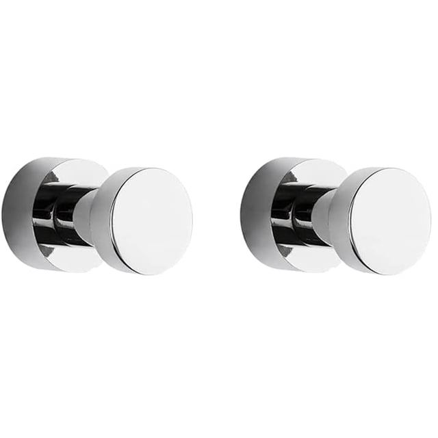 BVL Ganchos para toallas cromados, paquete de 5 ganchos de pared de metal inoxidable, ganchos para ropa autoadhesivos o montables en la pared para baño y cocina