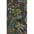 thumbnail image 2 of Charcoal Climbing Peacock & Climbing Florals Tropical Wallpaper, 2 of 4