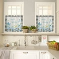 thumbnail image 4 of 36 Inch Long Tier Curtains for Kitchen, Hello Spring Country Daisy Butterfly Retro Black Plaid Bathroom Window Curtains Rod Pocket Short Curtains Window Treatment Tiers for Living Room 2 Panels, 4 of 5