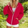 thumbnail image 6 of Woman Hoodie Red Zip Up Hoodies for Women Casual Long Sleeve Women Pullover Hoodie Cozy Hoodie XXXXXL, 6 of 9