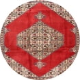 thumbnail image 1 of Ahgly Company Machine Washable Indoor Round Traditional Red Area Rugs, 3' Round, 1 of 7
