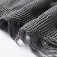 thumbnail image 5 of Men's Ripped Sweater Male Long Sleeve Distressed High Neck Pullover Jumpers Grey Size M, 5 of 8