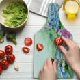 thumbnail image 3 of Watercolor Flower Cutting Board, Surreal Iris Peony Poppy Petals Paint with Moth Butterflies Wilderness, Tempered Glass Cutting and Serving Board, Wine Bottle Shape, Multicolor, by Ambesonne, 3 of 5