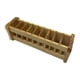 thumbnail image 1 of Organizador de escritorio con 9 ranuras para lápices y brochas de maquillaje. Estilo rústico. Madera clara, 1 of 9