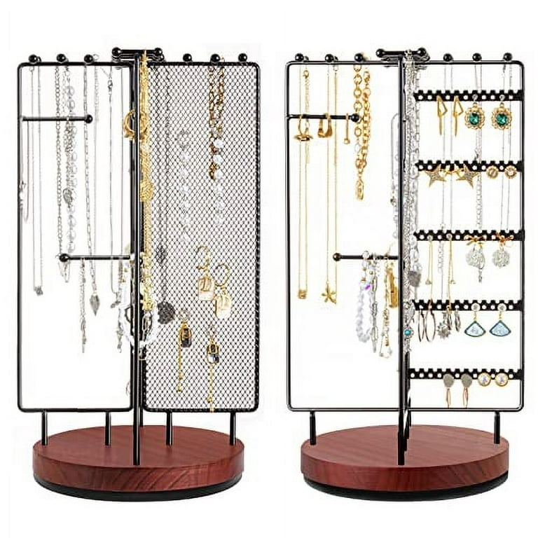 1pc 360 Rotating Earrings Holder, Jewelry Organizer, Jewelry Storage Box, 4  Tiers Jewelry Rack, Jewelry Display Rack, Classic Jewelry Display Stand Ho