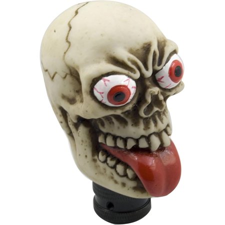 Stick Shift Knob Skull Shifter Knob Red Tongue with Big Eyes Style Skull Manual Automatic Gear Shift Knobs Off-White