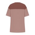 thumbnail image 6 of BLVB Womens Summer Short Sleeve Crewneck Shirts Tops Color Block Lightweight Tunic Top Side Slit Trendy Tee Shirts, 6 of 6