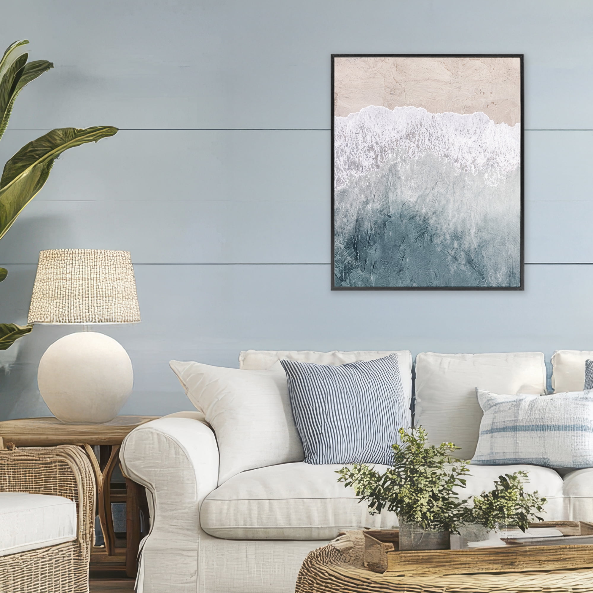Stupell Industries Beach Top Shore Black Framed Giclee Art, design by Kim Allen