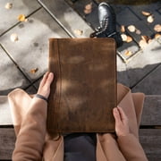 KomalC Leather Portfolio Folder Personal Organizer Full Grain Leather Luxury Padfolio Business Notepad