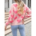 thumbnail image 4 of xiaxaixu Chandail Ample pour Femmes de la Saint-Valentin Motif Cœur Manches Longues Col Rond Tricot, 4 of 9