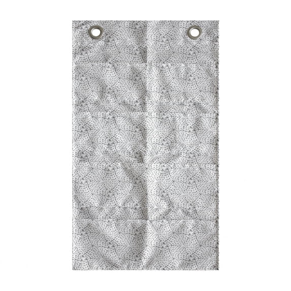 Abstract Hanging Pocket Organizer, Hand Drawn Like Art of Starfish Repetitive Ornaments Pattern, Printed Polyester Storage Bag with Pockets, 21" x 31", Charcoal Grey and White