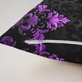 thumbnail image 3 of Manfei Victorian Damask Throw Pillow Covers 16x16 Set of 2, Vintage Baroque Floral Pillow Cases for Couch, Black Purple Pillow Cases, Breathable Bedroom Decor, 3 of 6