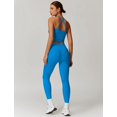 thumbnail image 3 of Set de entrenamiento QBGJTD, polainas sin mangas con espalda cruzada para mujer, color azul marino, 3 of 6