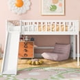 thumbnail image 2 of Full-size white low loft bed | Slide can be placed as needed in the bedroom | Strong and durable wood frame for lasting use, 2 of 2