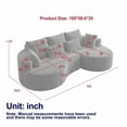 thumbnail image 2 of Modern Upholstered Oversized Sectional Sofa, 105-Inch Chenille 4-Seater Extra Deep & Wide Seat Curved Cloud Couch with 7 Pillows, Free Combination Sofa Couch for Living Room,Bedroom, 2 of 5