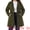 Army Green, variant on DARING DIVA Women's Plus Mid Length Notch Lapel Single Breasted Pea Jacket 1X Army Green