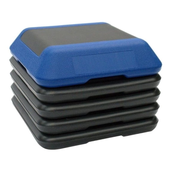 Adjustable Exercise Step Platform with 4–12" Stackable Risers | 16"x16" Aerobic Stepper Platform for Home Gym Workouts, HIIT, Step Aerobics, Cardio & Strength Training