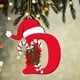 thumbnail image 1 of Colgante de árbol de Navidad de acrílico 2D con letras | Juego de 26 adornos con iniciales del alfabeto para decoración navideña, 1 of 6