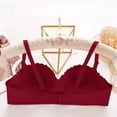 thumbnail image 4 of ZHENHONG Bras for Women Soft Ventilate Comfortable Half Cup Bras Charming No Underwire Women's Underwear Red 34, 4 of 5