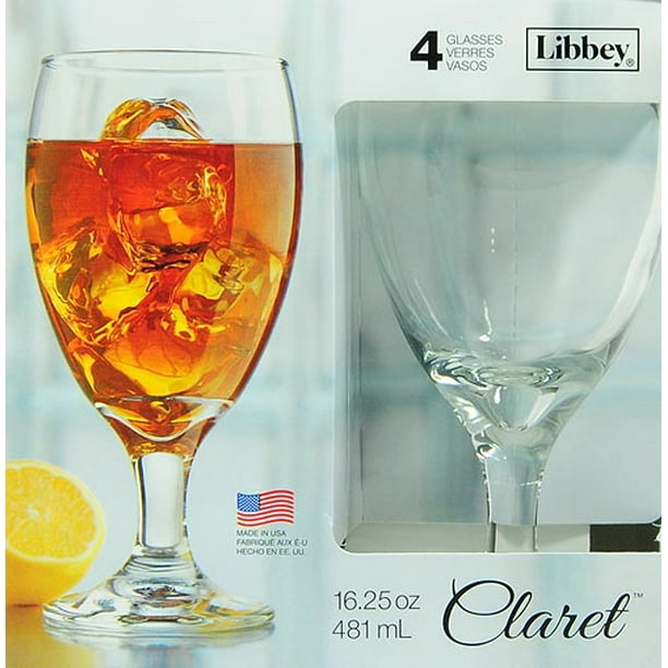 Libbey Claret Footed Iced Tea Glasses, Set of 4