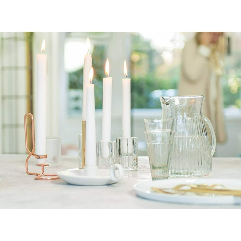 BOLSIUS BOX OF 10 IVORY NON-DRIP TAPERED CANDLES, 7.5Hr BURN TIME