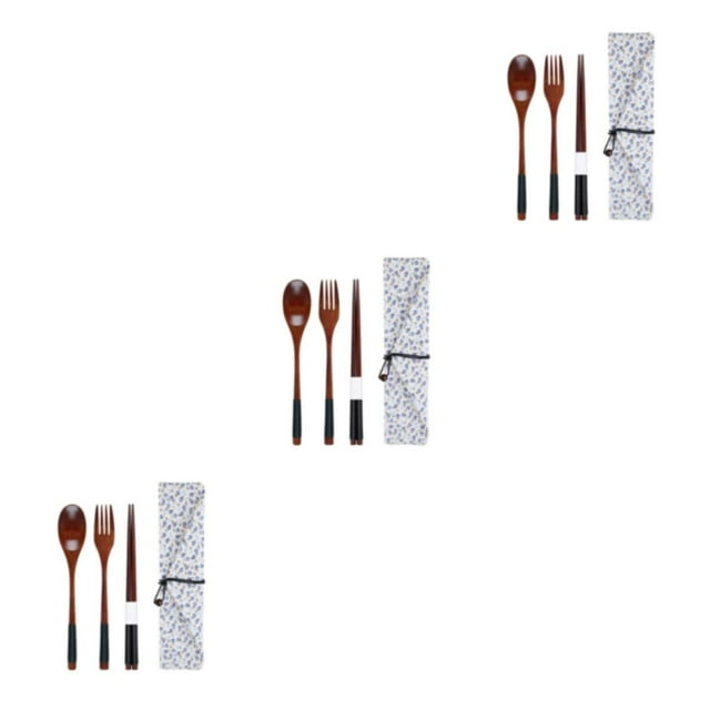 relayinert Set Portable Lavable Réutilisable Hydratation Polissant les Élèves Enfants Fourchette à Baguette avec Sac de Rangement Type 8 3PCS
