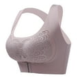 thumbnail image 1 of B91xZ Womens Satin Minimizer Bra Comfy Back Closure Wirefree Jacquard Back Support Posture Bra,Gray XL, 1 of 5