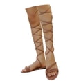 thumbnail image 3 of EliteGoogv Womens Gladiator Sandals Lace Up Flat Sandals High Ankle Wrap Sandals Open Toe Beach Shoes Breathable Casual Walking Shoes For Women Summer Footwear Brown US :4.5, 3 of 9