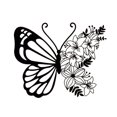 thumbnail image 1 of Decoración de mariposa adorno de arte de pared rústico 23x20 cm apariencia colgante escultura de pared para dormitorio jardín de jardín de bodas patio, 1 of 8