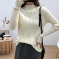 thumbnail image 4 of Xpqbb Autumn Winter New Women's Sweater Slim Warm Half-high Collar Bottoming Knitted Pullover Woman Basic Long Sleeve Jumper Top, 4 of 5