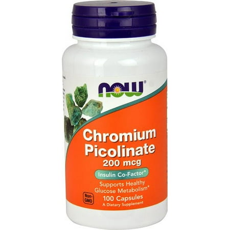 NOW Foods picolinate de chrome co-facteur de l'insuline, 200mcg, 100 Ct