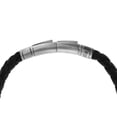 thumbnail image 3 of Pulsera de cuero trenzado Fossil para hombre, modelo JF04089040, color marrón, 3 of 7
