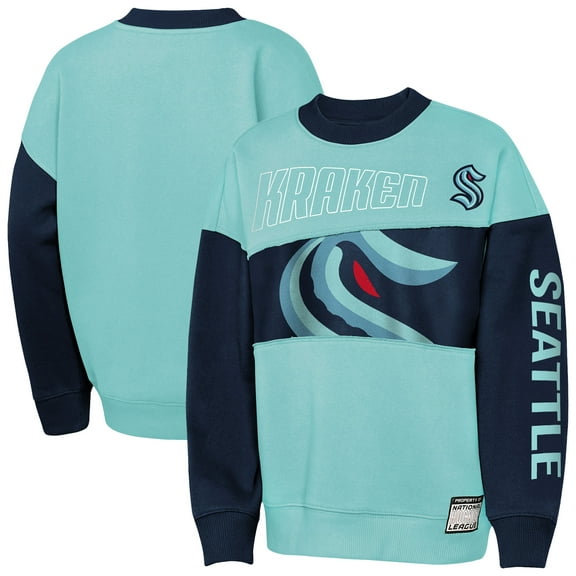 Youth Outerstuff  Light Blue/Deep Sea Blue Seattle Kraken Impact Player Sweatshirt