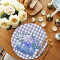thumbnail image 2 of Blue Flower,Round Placemats Set of 8 for Dinning Tables,Heat-proof Braided Table Mats 13 Inch,Green Leaves Rustic Plaid Purple Washable Place Mat for Kitchen Restaurant Party Decor Table Setting, 2 of 9