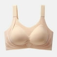 thumbnail image 2 of JIUKE Plus Size Bras Got Women Wireless Push up Bras Seamless Liftup Adjustable Strap Full Coverage Bra Beige XL, 2 of 3