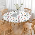 thumbnail image 3 of Princess Carriage Castle Pattern Round Fitted Tablecloth with Elastic Edge,Dining Table Cover Waterproof,Outdoor Round Tablecloth for Camping,Dining,Indoor and Outdoor, 3 of 7