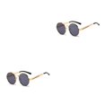 thumbnail image 1 of Jumpingount 1 par de gafas de sol de metal, lentes de cristal elegantes, decorativas, universales, para viajar, fotografía, gafas de moda, gafas Type2 NO2, 1 of 6