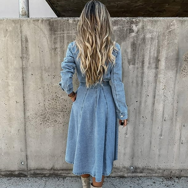 Denim dress coat cheap