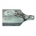 thumbnail image 1 of Tree Cutting Board, Lonely Nature Theme Vibrant Flowers Romantic Full Moon Night Love Scene, Tempered Glass Cutting and Serving Board, Wine Bottle Shape, Grey Vermilion and White, by Ambesonne, 1 of 1