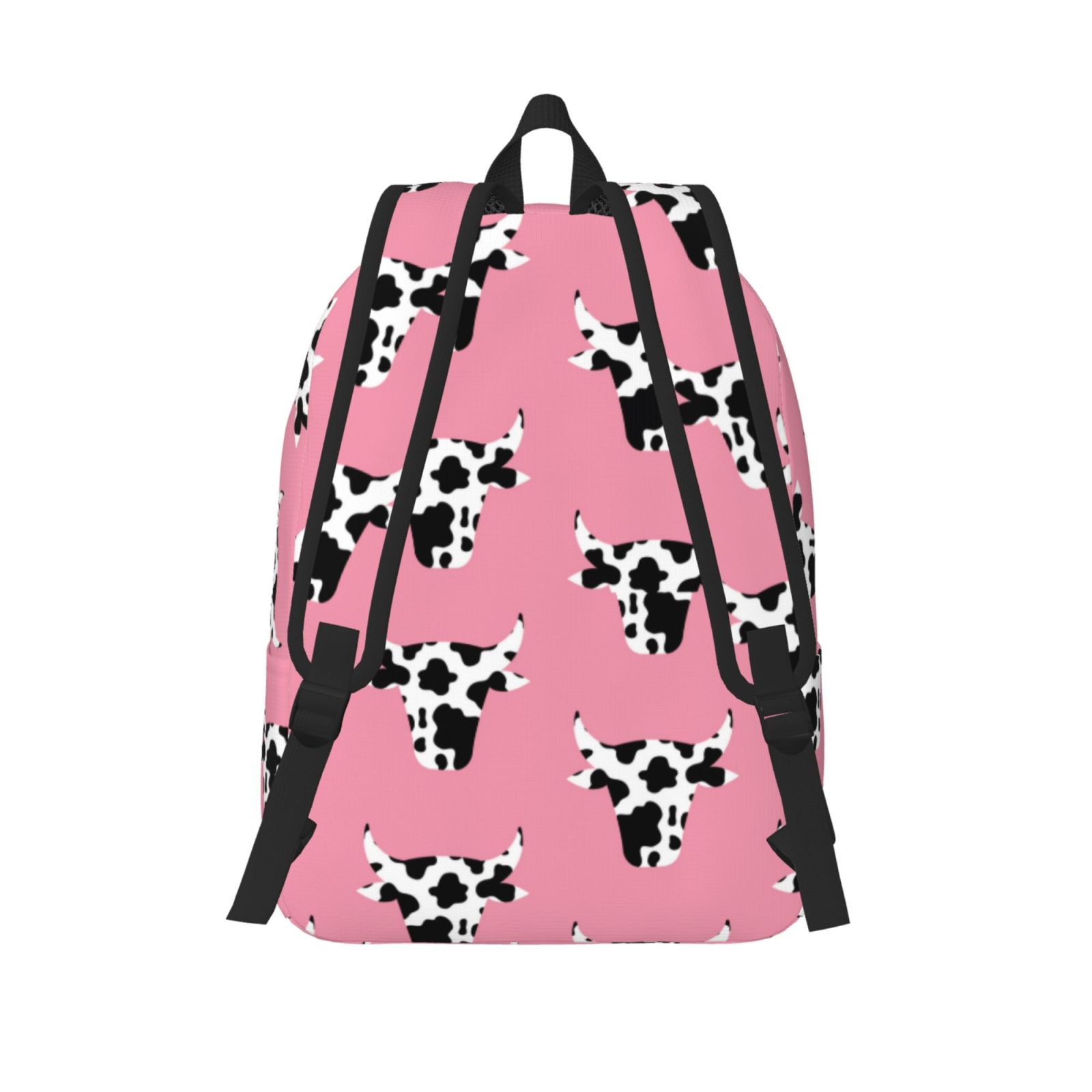 Travel Laptop Backpack - Artistic Cartoon Cow Print Head Lightweight Canvas Backpack, Wear Resistant Computer Backpack Bag Fit {sizeName} Laptop for Men Women with Adjustable Padded Shoulder Straps