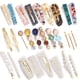 thumbnail image 1 of 28 piezas de pinzas para el cabello de perlas y resina acrílica, pasadores para el cabello hechos a mano, horquillas de cocodrilo de mármol, horquillas geométricas de cristal brillante,, 1 of 1