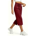 thumbnail image 7 of LumiAtelier Womens Winter Casual Capri Joggers Stretch Fleece Fabric Drawstring Elastic Waist Button Cuff Loose Cropped Pants With Side Pockets, 7 of 7