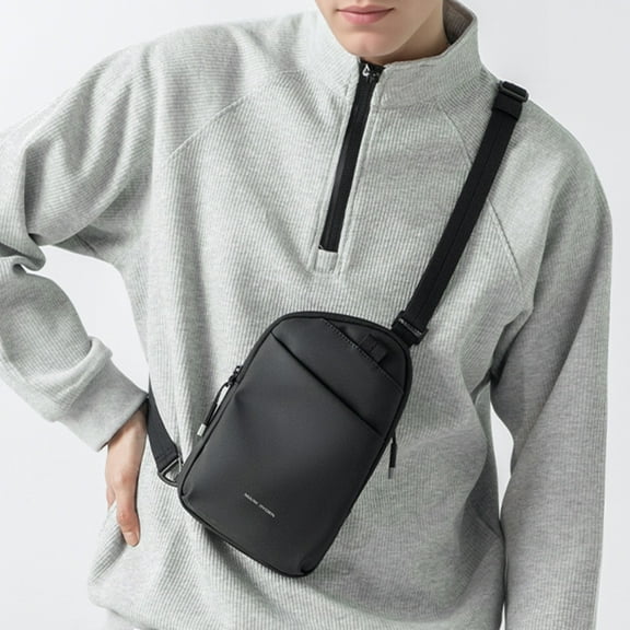Men's Lightweight Simple Crossbody Bag,Elegant Black