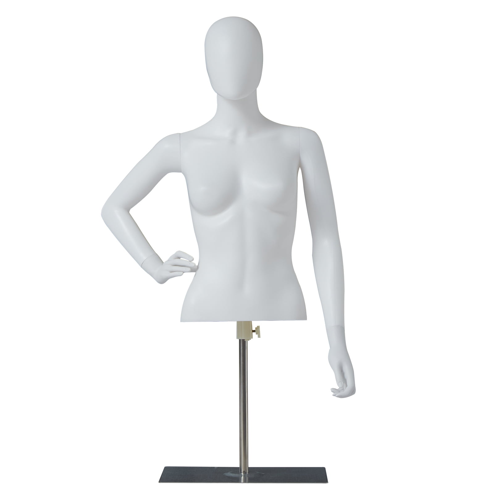 Countertop Women Mannequin Dress Mannequin with Metal Stand 75cm/30in  Female Dress Form Mannequin Torso Adjustable Height Mannequin Display