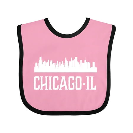 

Inktastic Chicago Illinois Skyline IL Cities Gift Baby Boy or Baby Girl Bib