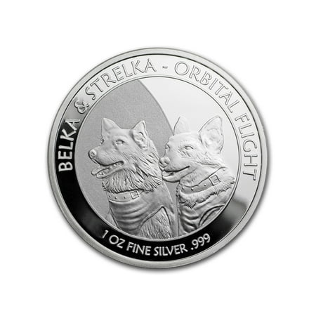2017 Niue 1 oz Silver Belka & Strelka Dogs - Orbital Flight